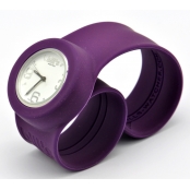 Montre Classic Bracelet Prune & cadran blanc