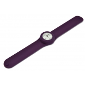 Montre Classic Bracelet Prune & cadran blanc