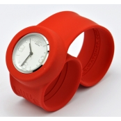 Montre Classic Bracelet Rouge & cadran blanc