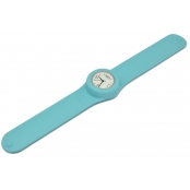 Montre Classic Bracelet Bleu turquoise & cadran blanc