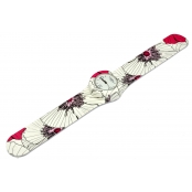 Montre Classic Bracelet Coquelicot & cadran blanc