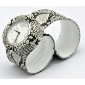 Montre Classic Bracelet Python & cadran blanc