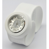 Montre Classic Bracelet Blanc & cadran Crystal Flower