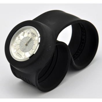  - 3700982214958 - Bill's watch - Montre Classic Bracelet Noir & cadran Crystal Flower - 3