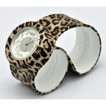  - 3700982215054 - Bill's watch - Montre Classic Bracelet Leopard & cadran Crystal Flower - 3
