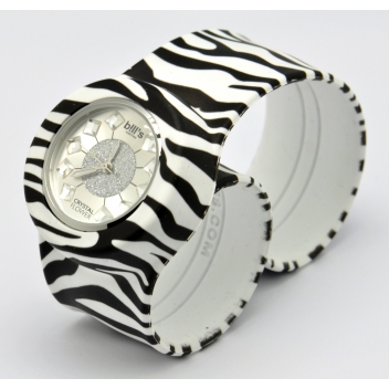  - 3700982215092 - Bill's watch - Montre Classic Bracelet Zèbre & cadran Crystal Flower - 3