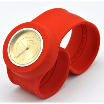 - 3700982215221 - Bill's watch - Montre Classic Bracelet Rouge & cadran Gold Sun. - 3