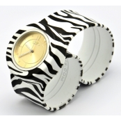 Montre Classic Bracelet Zèbre & cadran Gold Sun.