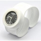 Montre Classic Bracelet Blanc & cadran Noir