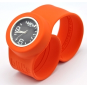 Montre Classic Bracelet Orange & cadran Noir