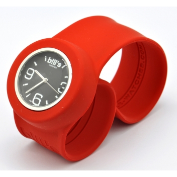  - 3700982215450 - Bill's watch - Montre Classic Bracelet Rouge & cadran Noir - 3
