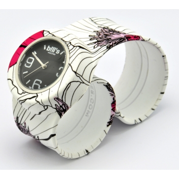  - 3700982215498 - Bill's watch - Montre Classic Bracelet Coquelicot & cadran Noir - 3