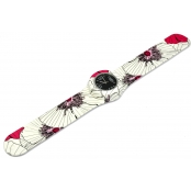 Montre Classic Bracelet Coquelicot & cadran Noir