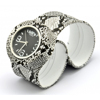  - 3700982215559 - Bill's watches - Montre Classic Bracelet Python & cadran Noir - 3