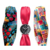 Montre Trend avec Bracelet foulard satin Arlequin