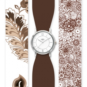 TRDPK10 - 7640167320622 - Bill's watches - Montre Trend avec Bracelet foulard satin Brown - 2