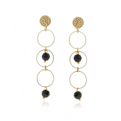 Boucles d\'oreille perle noir Grand modèle