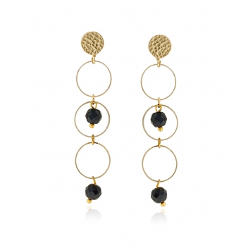 CC01020 - 3700982209725 - La bonne étoile - Boucles d\'oreille perle noir Grand modèle