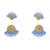 Longues boucles d\'oreille Brampti Bleu clair