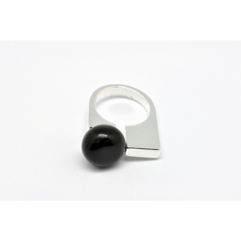 RD2-black - 3700982208957 - Ceraselle - Bague céramique asymétrique Noir - 3