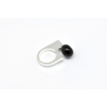 RD2-black - 3700982208957 - Ceraselle - Bague céramique asymétrique Noir - 4