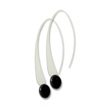 ED10-black - 3700982209053 - Ceraselle - Longues boucles d'oreille Noir - 3