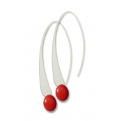 Longues boucles d'oreille Rouge