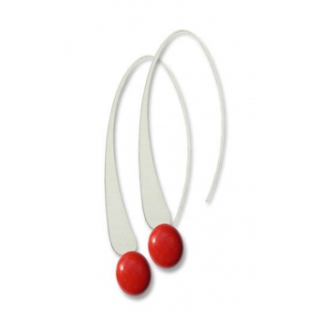 ED10-red - 3700982209060 - Ceraselle - Longues boucles d'oreille Rouge - 4