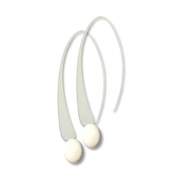 ED10-white - 3700982209077 - Ceraselle - Longues boucles d'oreille Blanc - 4