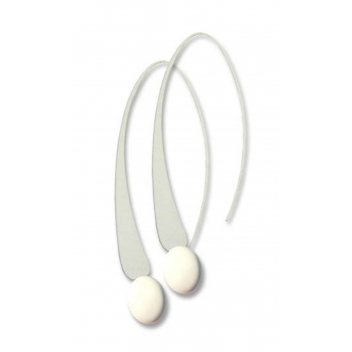 ED10-white - 3700982209077 - Ceraselle - Longues boucles d\'oreille Blanc - 4