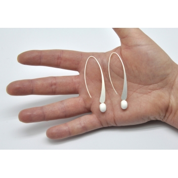 ED10-white - 3700982209077 - Ceraselle - Longues boucles d\'oreille Blanc
