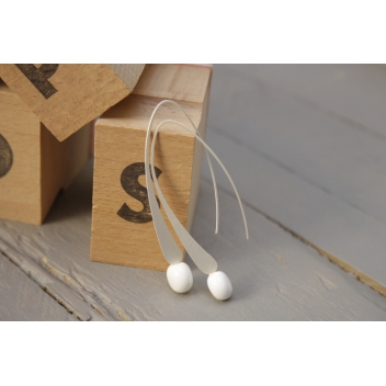ED10-white - 3700982209077 - Ceraselle - Longues boucles d\'oreille Blanc - 2