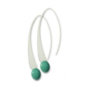 Longues boucles d'oreille Vert turquoise