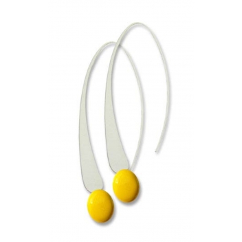 ED10-yellow - 3700982209114 - Ceraselle - Longues boucles d'oreille Jaune - 3
