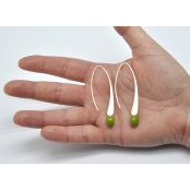 Longues boucles d\'oreille Vert pomme