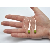 Longues boucles d'oreille Vert pomme