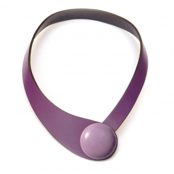 NDUO1-violet+BB-violet - 3700982209169 - Ceraselle - Collier cuir violet et céramique violet - 2