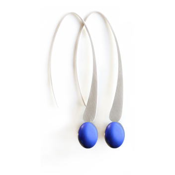 ED10-satin blue - 3700982251762 - Ceraselle - Longues boucles d'oreille Bleu satiné