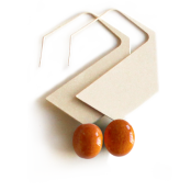 Boucles d\'oreille Hexagone Orange