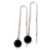 Boucles d'oreille Chaine pendante Noir