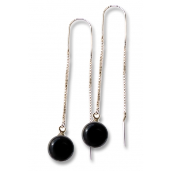ED3-black - 3700982251830 - Ceraselle - Boucles d'oreille Chaine pendante Noir