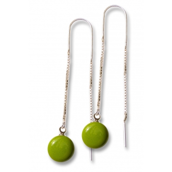 ED3-green - 3700982251847 - Ceraselle - Boucles d'oreille Chaine pendante Vert