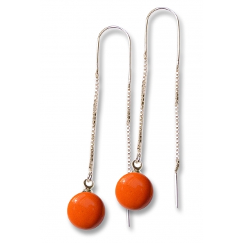 ED3-orange - 3700982251854 - Ceraselle - Boucles d'oreille Chaine pendante Orange