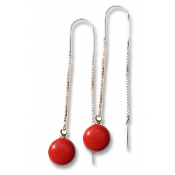 ED3-red - 3700982251878 - Ceraselle - Boucles d'oreille Chaine pendante Rouge