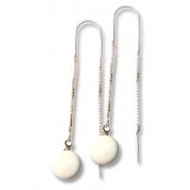 Boucles d'oreille Chaine pendante Blanche