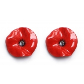 Boucles d'oreille clips Coquelicot