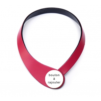 NDUO1-fucsia - 3700982251960 - Ceraselle - Collier cuir seul Rose fuchsia (bouton à rajouter) - 2