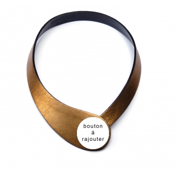 NDUO1-gold - 3700982251977 - Ceraselle - Collier cuir seul Doré (bouton à rajouter) - 2
