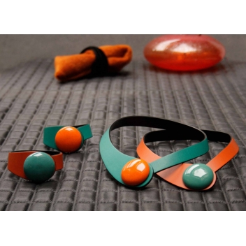 NDUO1-petrol - 3700982251984 - Ceraselle - Collier cuir seul Pétrole (bouton à rajouter)