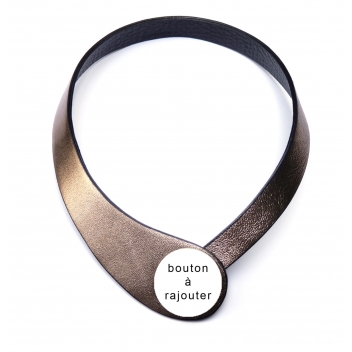 NDUO1-silver - 3700982251991 - Ceraselle - Collier cuir seul Argenté (bouton à rajouter) - 2